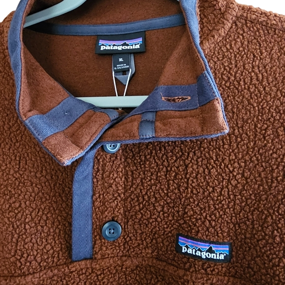 Patagonia Men's Shearling Button Pullover Size XL Fox Red NWT - Picture 3 of 4